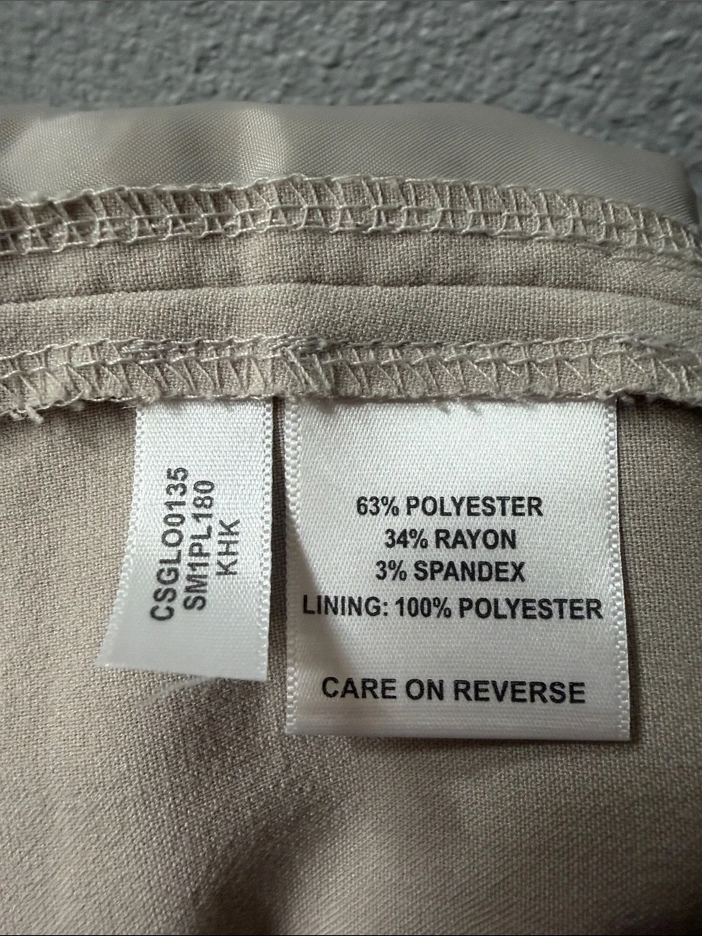 Calvin Klein Beige Straight-Leg Pants with Gold Zippers